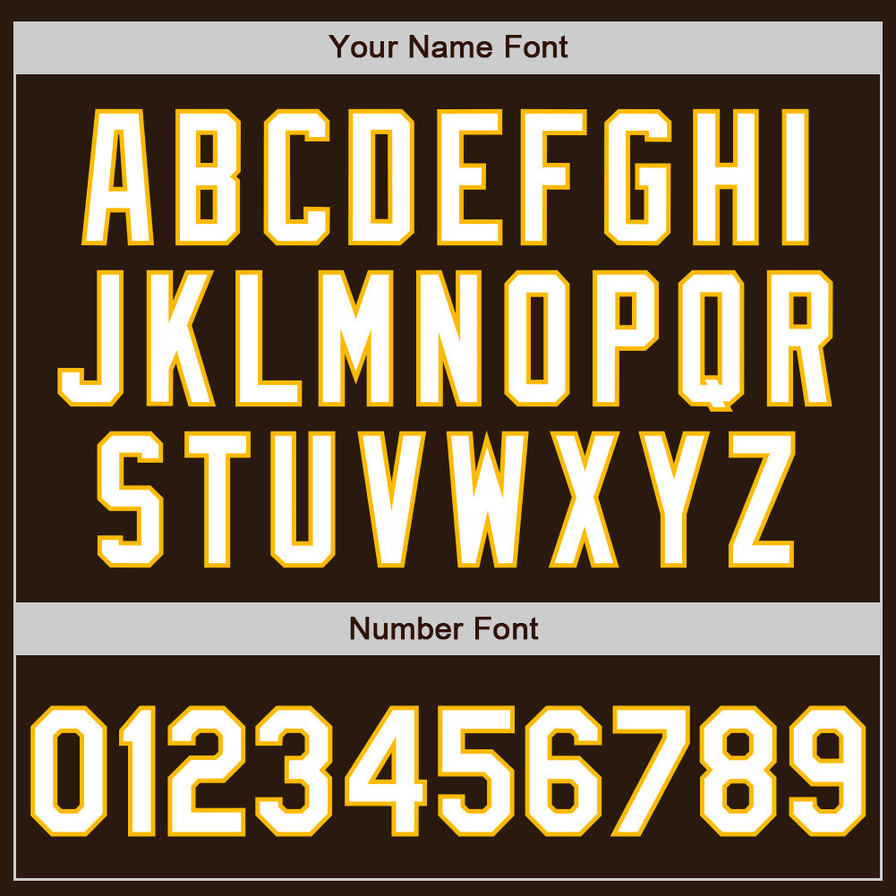 Custom Brown Gold Pinstripe White Authentic Two Tone Baseball Jersey - Sky-Custom
