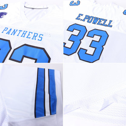 Custom White Royal-Black Mesh Authentic Football Jersey - Sky-Custom