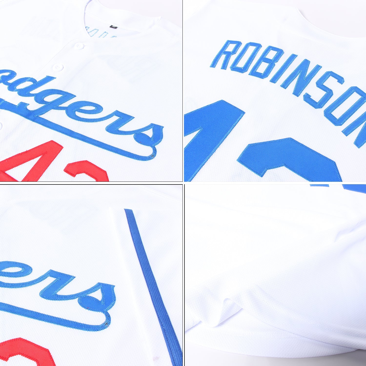 Custom White Royal-Red Authentic Baseball Jersey - Sky-Custom