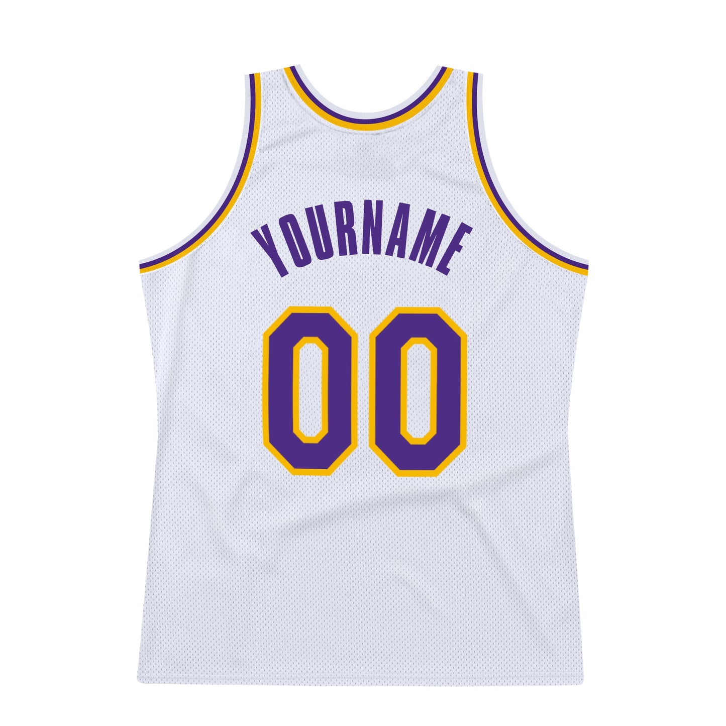 Custom White Purple-Gold Authentic Throwback Basketball Jersey - Sky-Custom