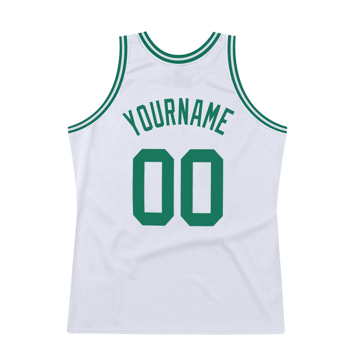 Custom White Kelly Green Authentic Throwback Basketball Jersey - Sky-Custom