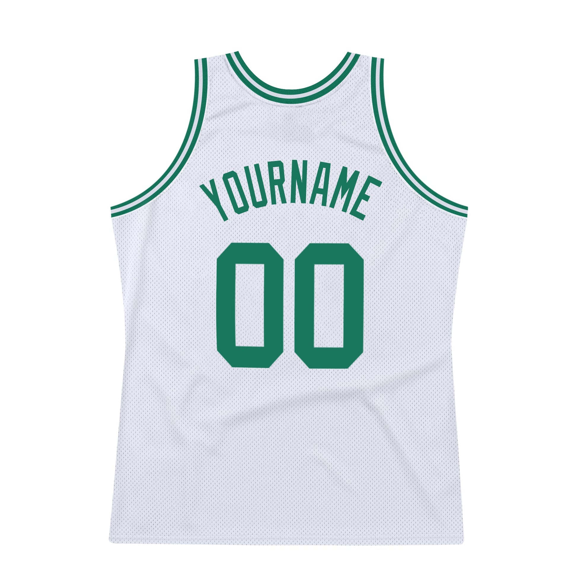 Custom White Kelly Green Authentic Throwback Basketball Jersey - Sky-Custom