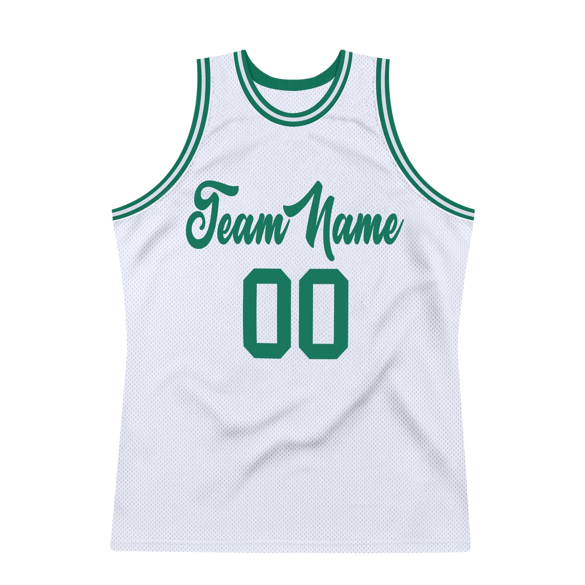 Custom White Kelly Green Authentic Throwback Basketball Jersey - Sky-Custom