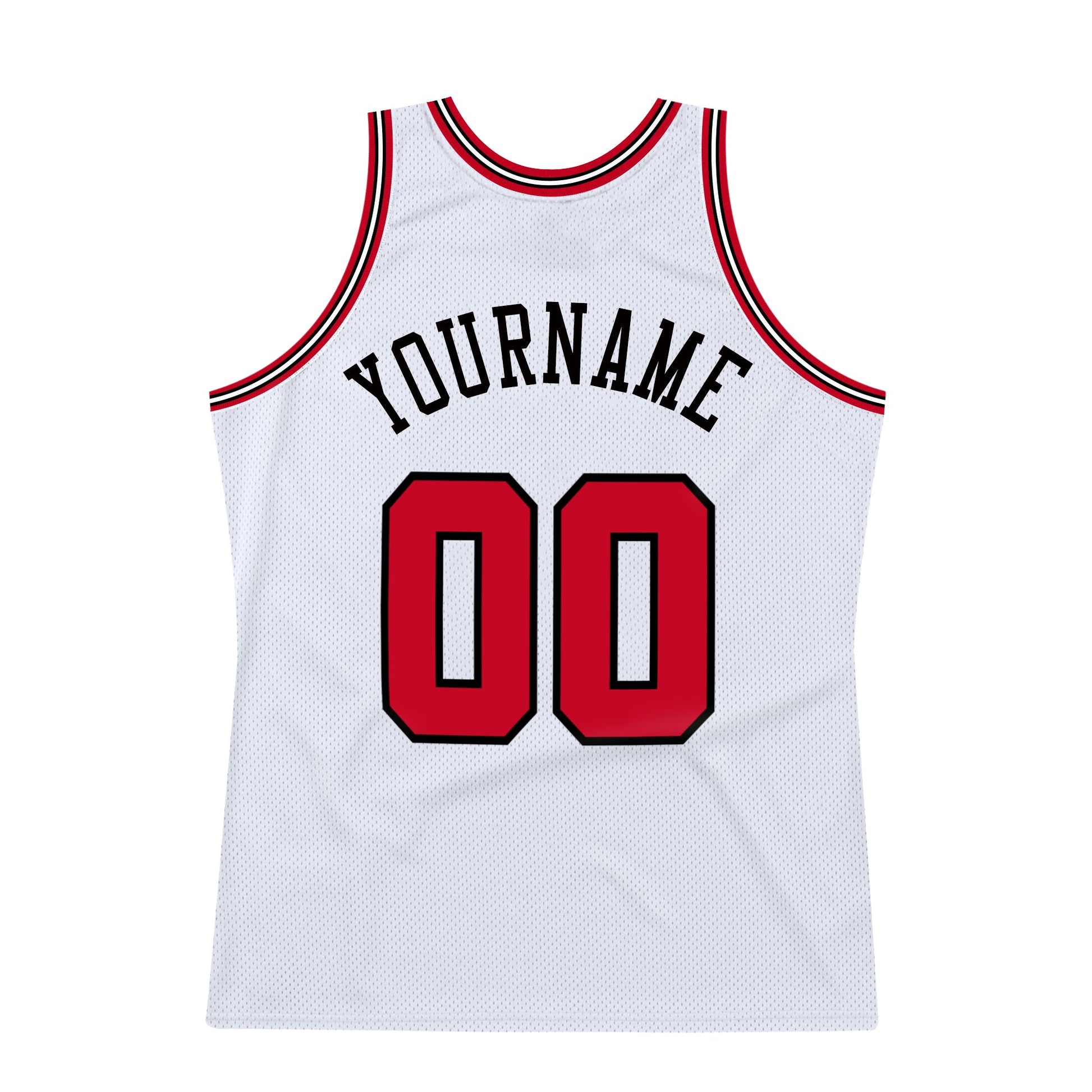 Custom White Red-Black Authentic Throwback Basketball Jersey - Sky-Custom