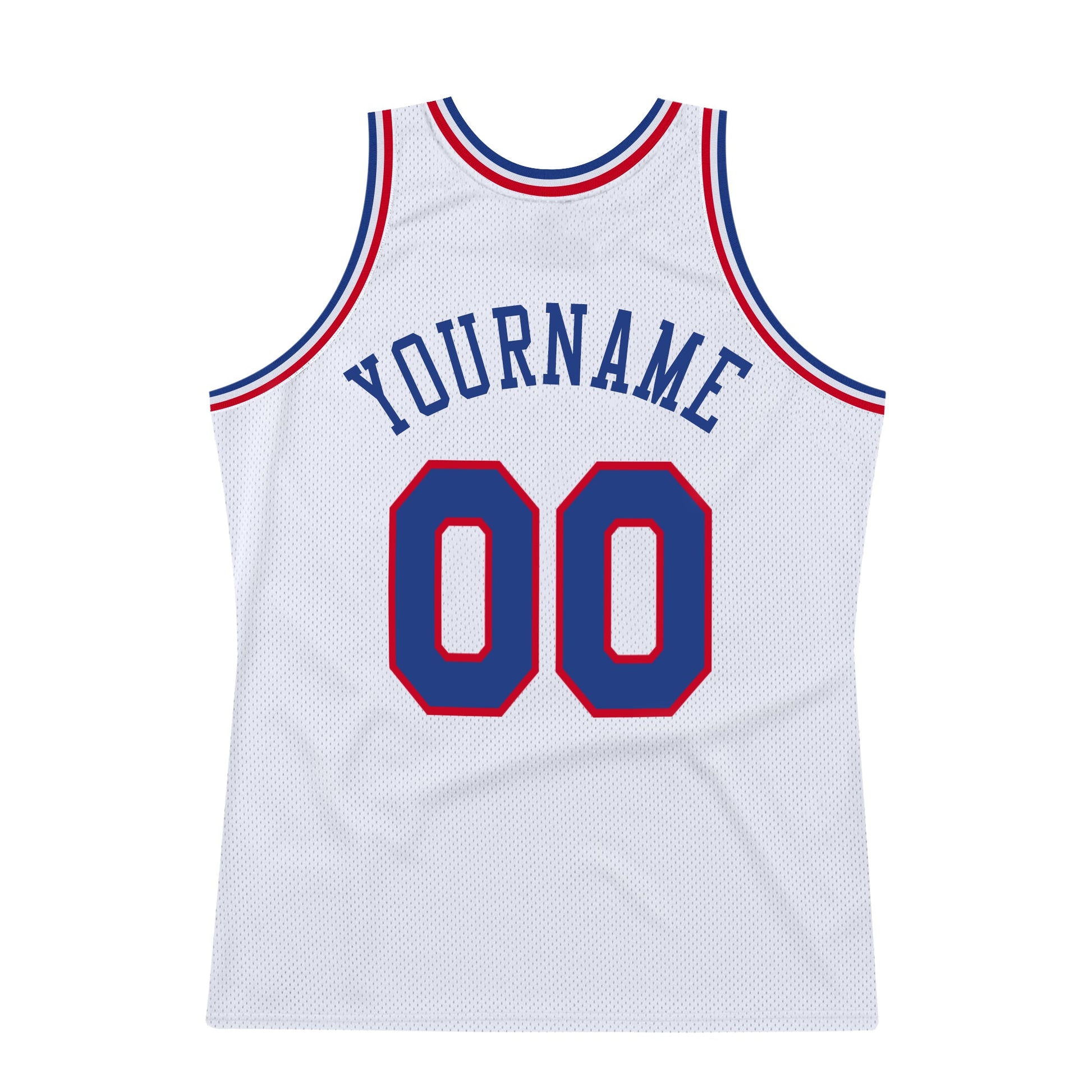 Custom White Royal-Red Authentic Throwback Basketball Jersey - Sky-Custom