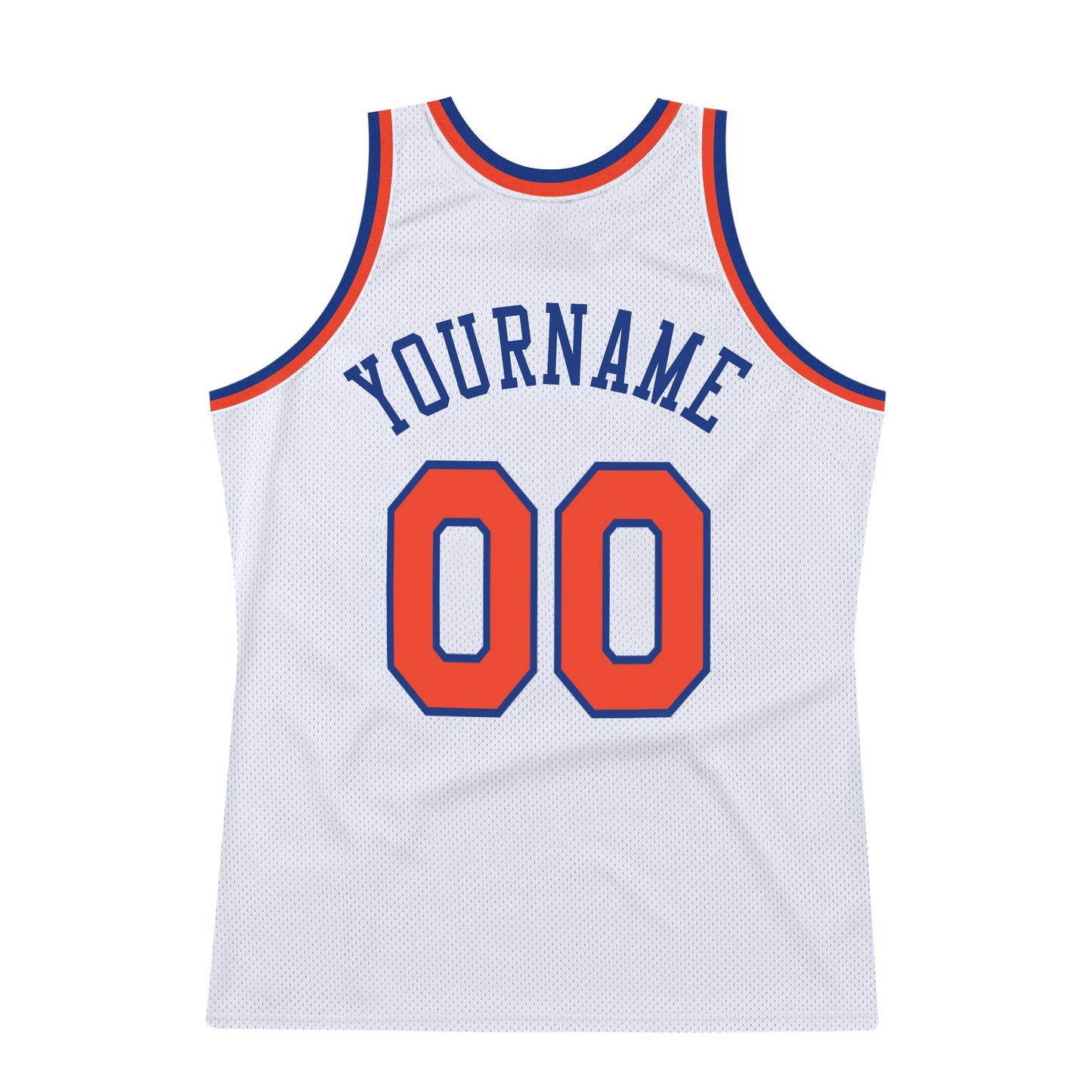 Custom White Orange-Royal Authentic Throwback Basketball Jersey - Sky-Custom