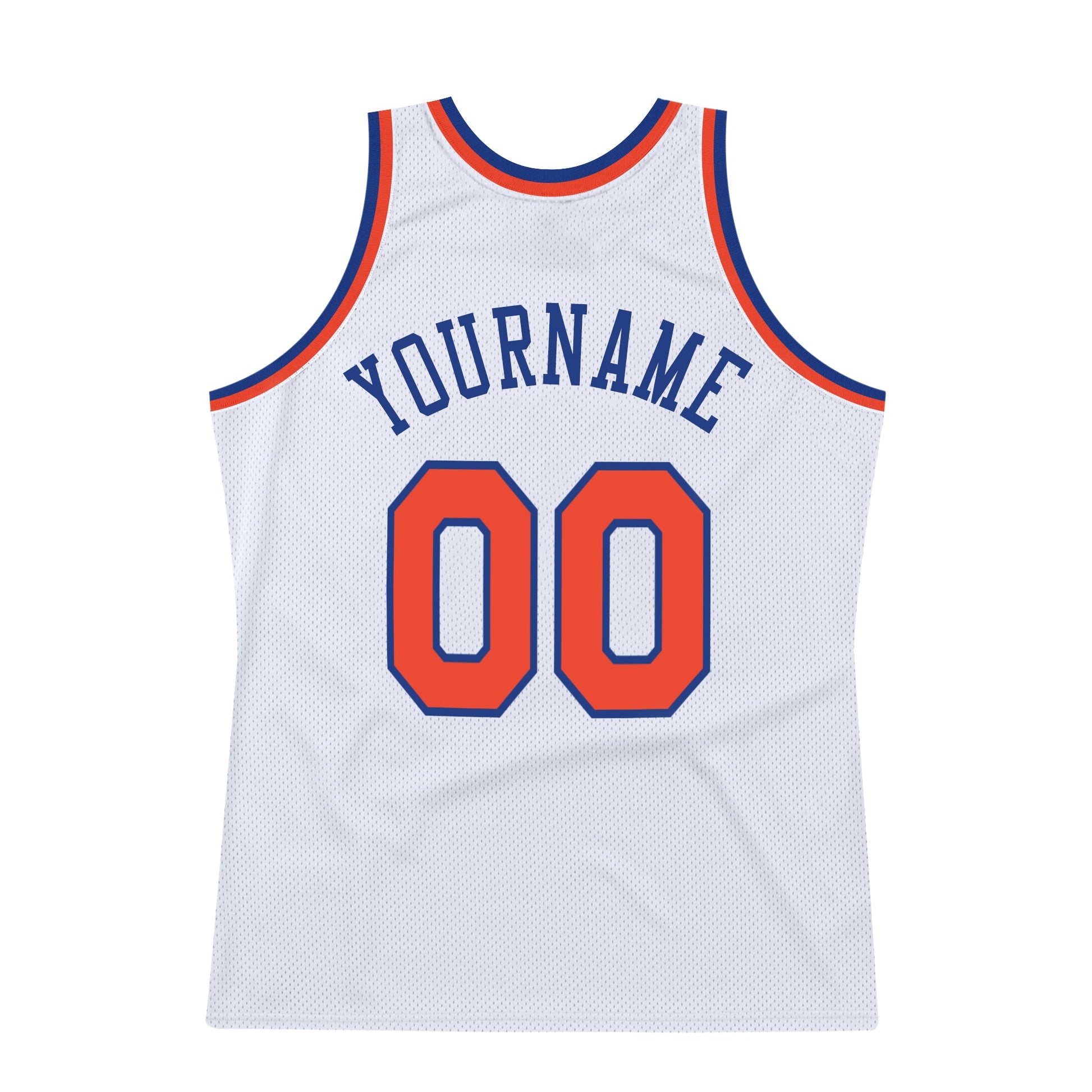 Custom White Orange-Royal Authentic Throwback Basketball Jersey - Sky-Custom