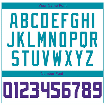 Custom White Purple-Teal Authentic Throwback Basketball Jersey - Sky-Custom