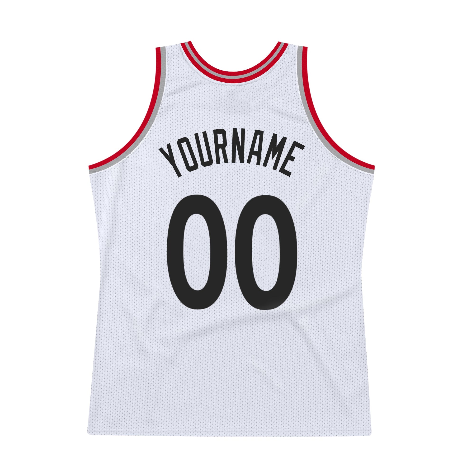 Custom White Black-Red Authentic Throwback Basketball Jersey - Sky-Custom