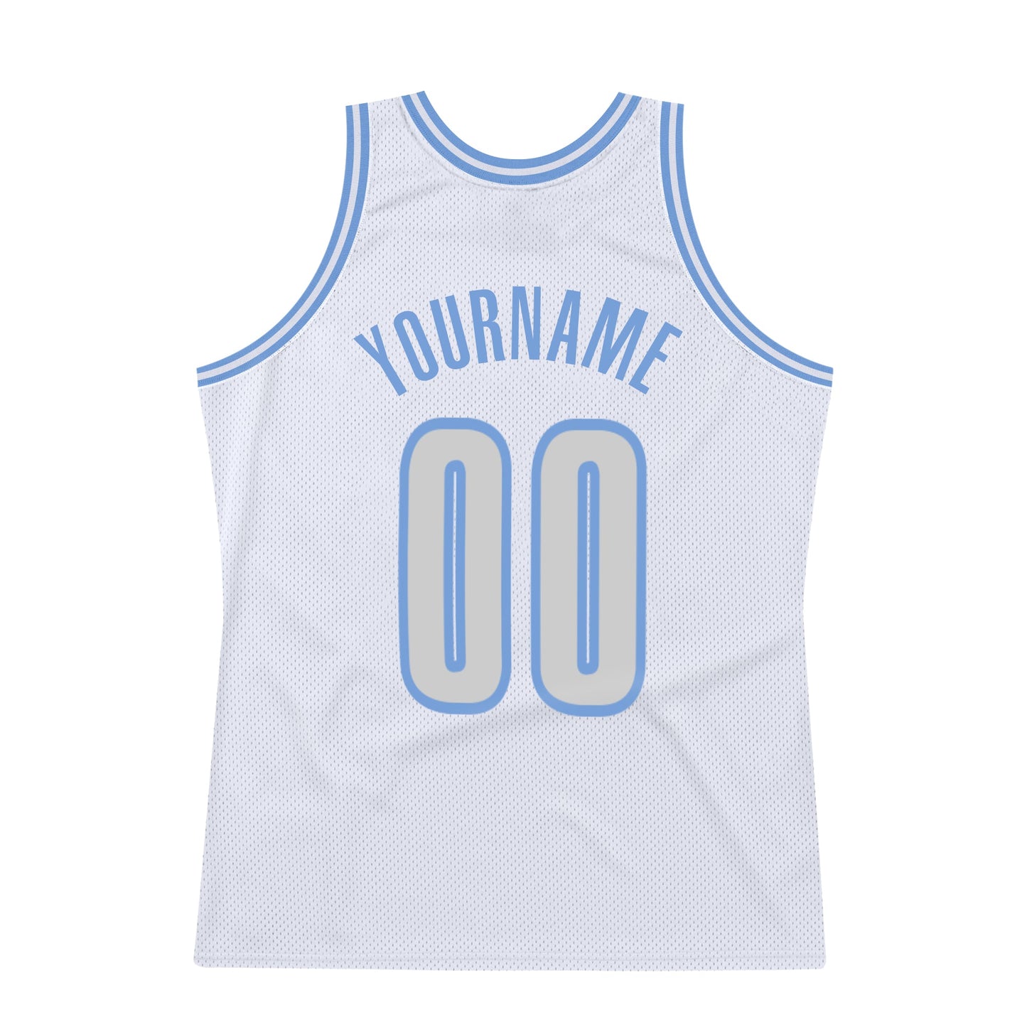Custom White Light Gray-Light Blue Authentic Throwback Basketball Jersey - Sky-Custom