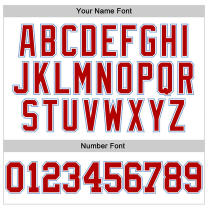 Custom White Red-Light Blue Authentic Baseball Jersey - Sky-Custom