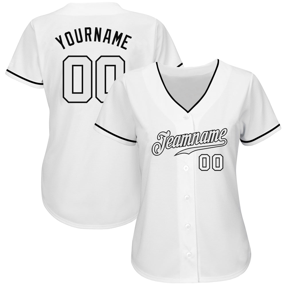 Custom White White-Black Authentic Baseball Jersey - Sky-Custom