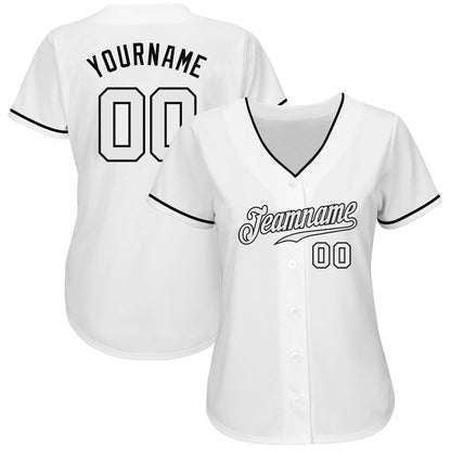 Custom White White-Black Authentic Baseball Jersey - Sky-Custom