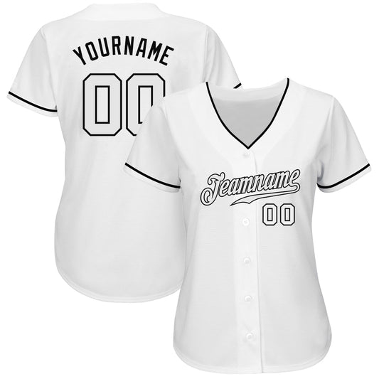 Custom White White-Black Authentic Baseball Jersey - Sky-Custom
