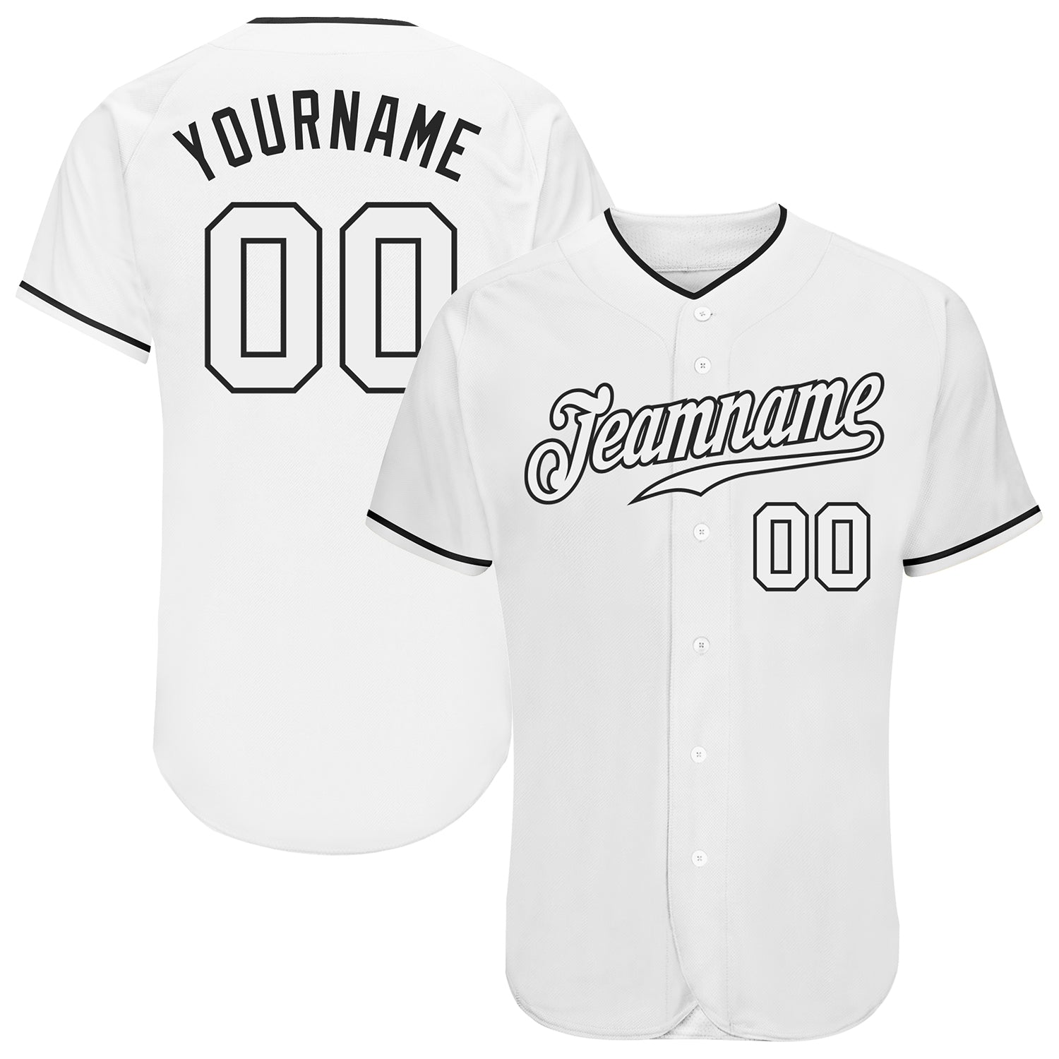 Custom White White-Black Authentic Baseball Jersey - Sky-Custom