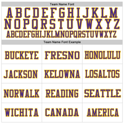 Custom White Purple-Gold Mesh Authentic Throwback Football Jersey - Sky-Custom