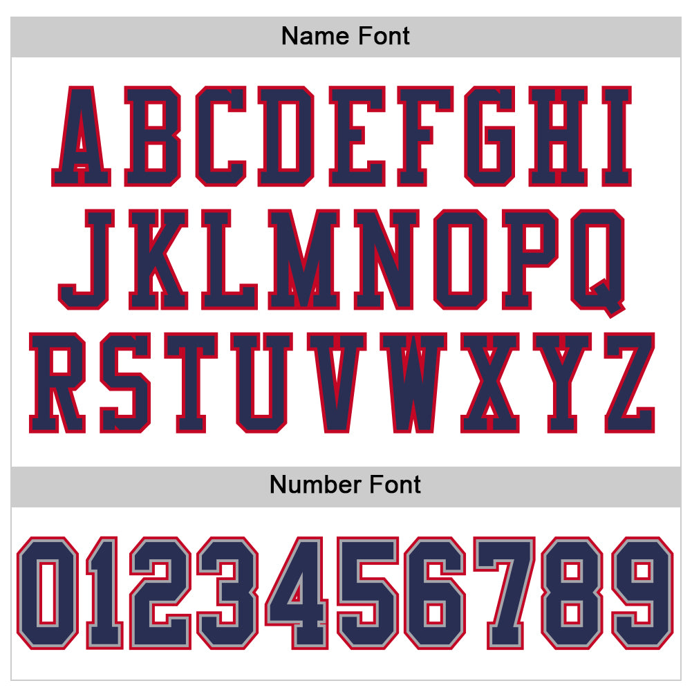 Custom White Navy-Red Mesh Authentic Throwback Football Jersey - Sky-Custom