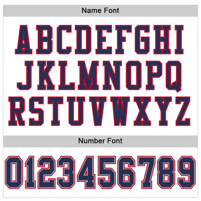 Custom White Navy-Red Mesh Authentic Throwback Football Jersey - Sky-Custom