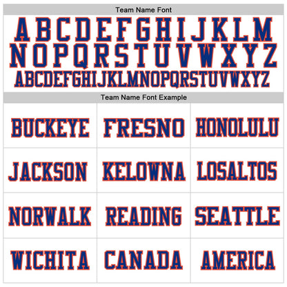 Custom White Royal-Orange Mesh Authentic Throwback Football Jersey - Sky-Custom