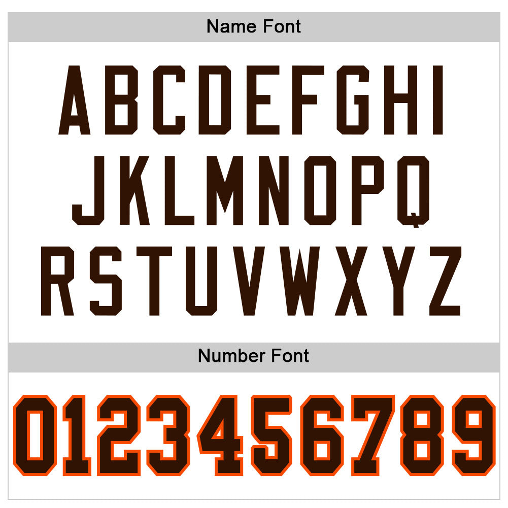 Custom White Brown-Orange Mesh Authentic Football Jersey - Sky-Custom