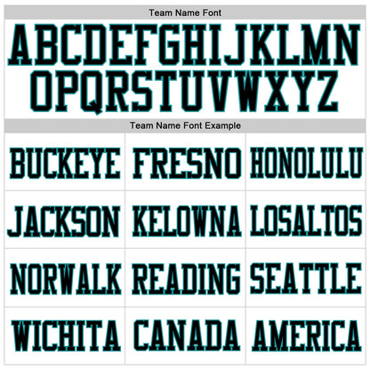 Custom White Black-Aqua Mesh Authentic Football Jersey - Sky-Custom