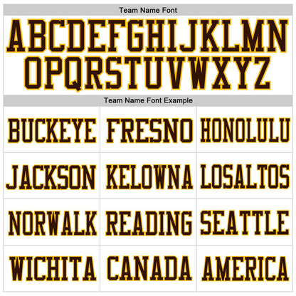 Custom White Brown-Gold Mesh Authentic Football Jersey - Sky-Custom