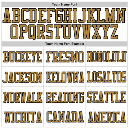 Custom White Old Gold-Black Mesh Authentic Football Jersey - Sky-Custom