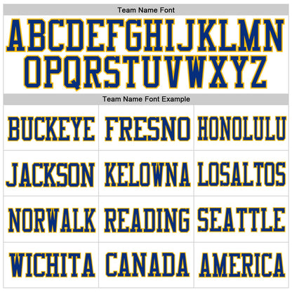 Custom White Royal-Gold Mesh Authentic Football Jersey - Sky-Custom