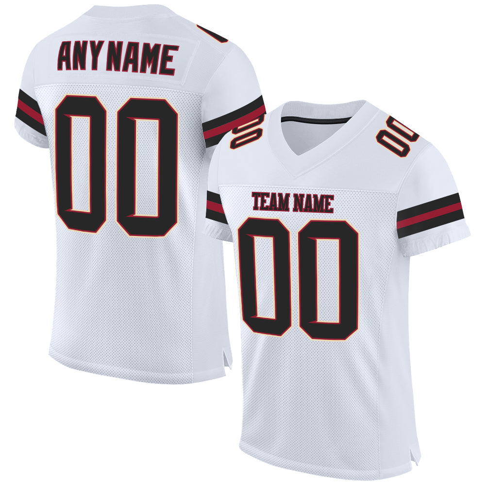 Custom White Black-Cardinal Mesh Authentic Football Jersey - Sky-Custom