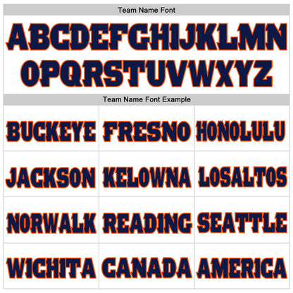 Custom White Navy-Orange Mesh Authentic Football Jersey - Sky-Custom