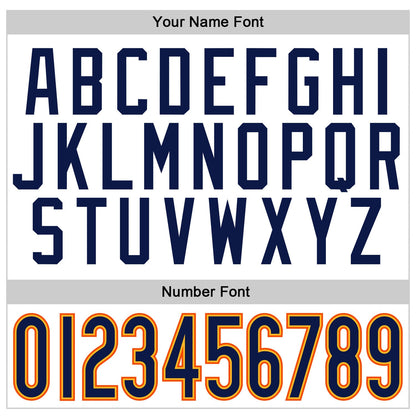 Custom White Navy-Orange Mesh Authentic Football Jersey - Sky-Custom