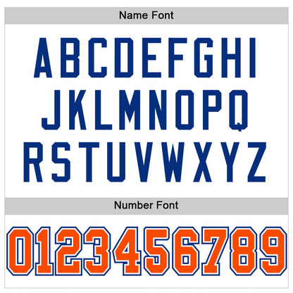 Custom White Orange-Royal Mesh Authentic Football Jersey - Sky-Custom