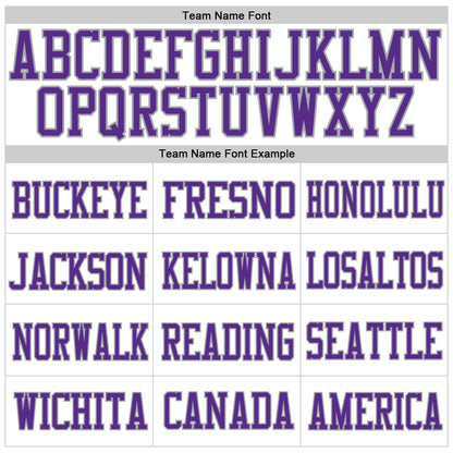 Custom White Purple-Gray Mesh Authentic Football Jersey - Sky-Custom