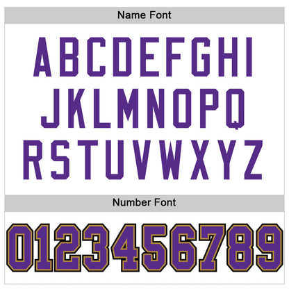 Custom White Purple-Old Gold Mesh Authentic Football Jersey - Sky-Custom