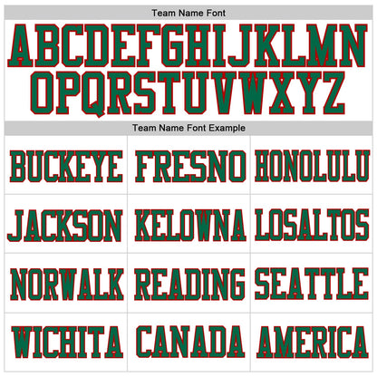 Custom White Kelly Green-Red Mesh Authentic Football Jersey - Sky-Custom