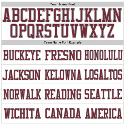 Custom White Burgundy-Gray Mesh Authentic Football Jersey - Sky-Custom