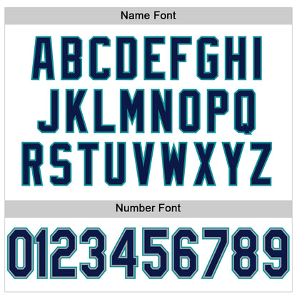 Custom White Navy-Aqua Mesh Authentic Football Jersey - Sky-Custom