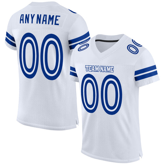 Custom White White-Royal Mesh Authentic Football Jersey - Sky-Custom
