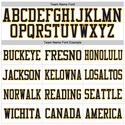 Custom White Navy-Gold Mesh Authentic Football Jersey - Sky-Custom