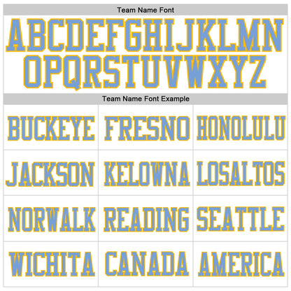 Custom White Light Blue-Gold Mesh Authentic Football Jersey - Sky-Custom