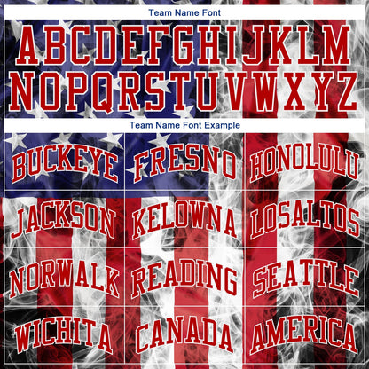 Custom White Red-Royal 3D American Flag Fashion Authentic Baseball Jersey - Sky-Custom