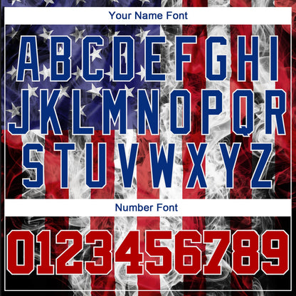 Custom White Red-Royal 3D American Flag Fashion Authentic Baseball Jersey - Sky-Custom