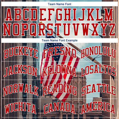 Custom White Red-Royal 3D American Flag Fashion Authentic Baseball Jersey - Sky-Custom