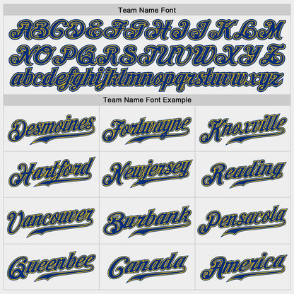 Custom White Royal-Gold Authentic Baseball Jersey - Sky-Custom