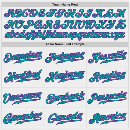 Custom White Purple-Teal Authentic Baseball Jersey - Sky-Custom