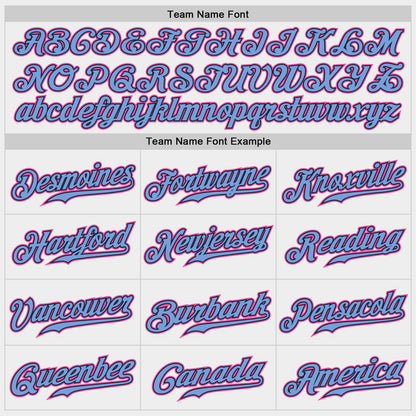 Custom White Pink-Light Blue Authentic Baseball Jersey - Sky-Custom