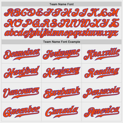 Custom White Purple-Orange Authentic Baseball Jersey - Sky-Custom