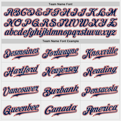Custom White Navy-Red Authentic Baseball Jersey - Sky-Custom