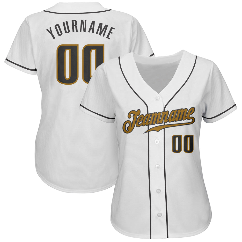 Custom White Steel Gray-Old Gold Authentic Baseball Jersey - Sky-Custom
