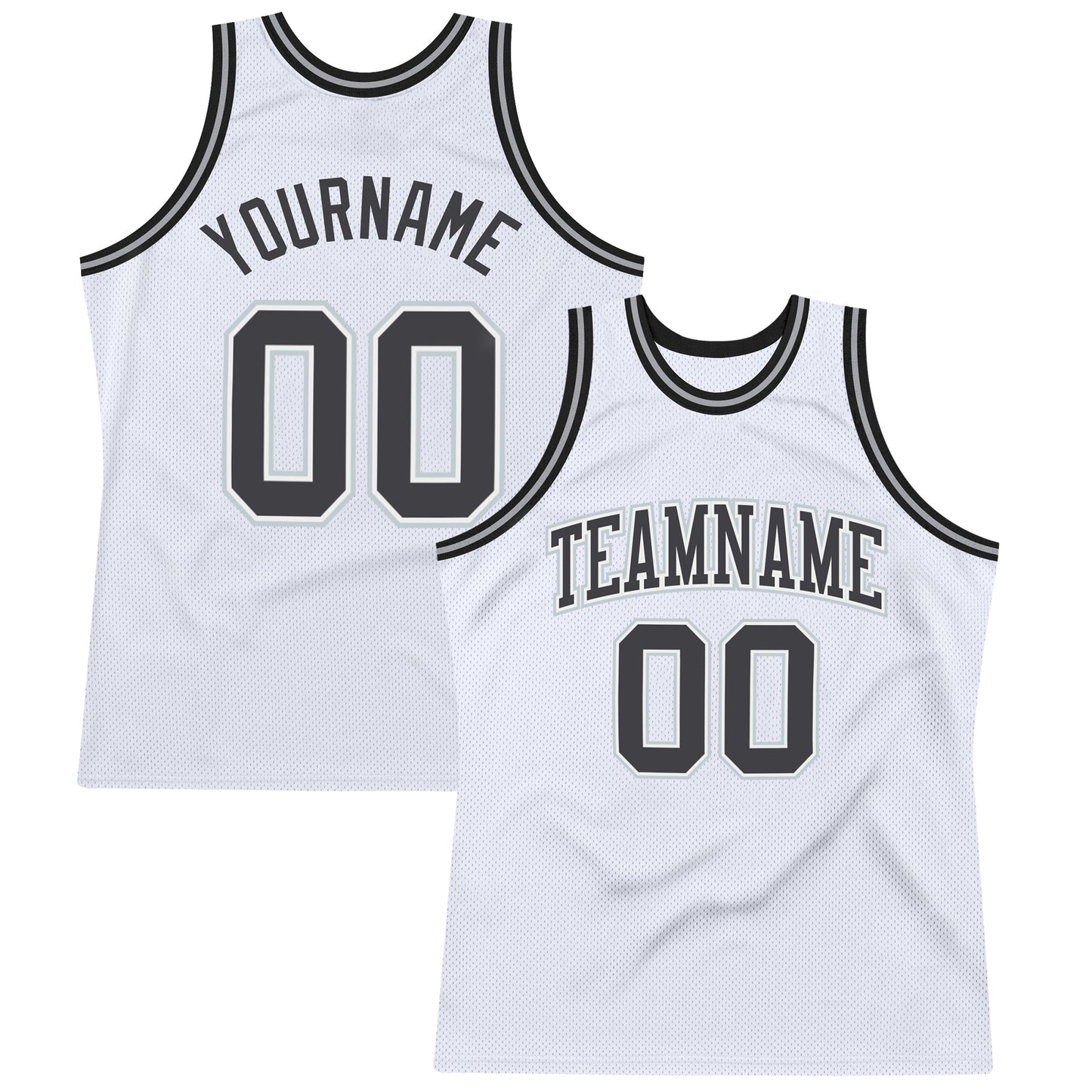 Custom White Steel Gray-Silver Authentic Throwback Basketball Jersey - Sky-Custom